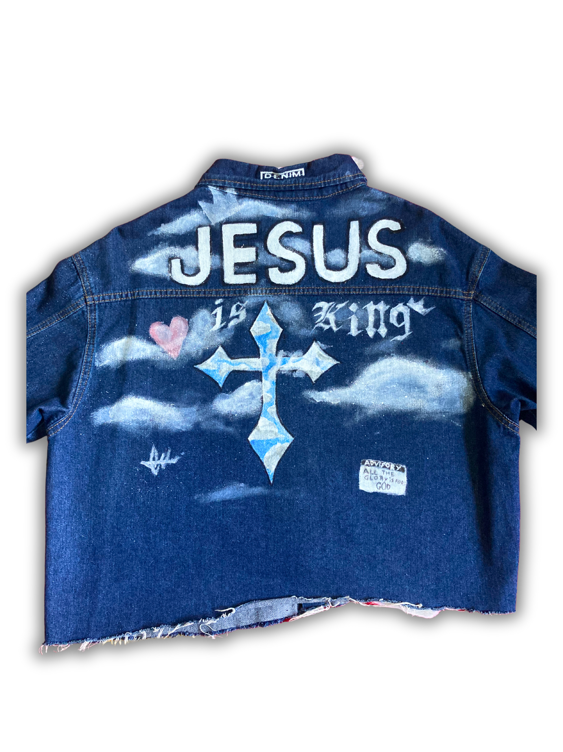 JESUS IS KING DENIM JACKET 👑